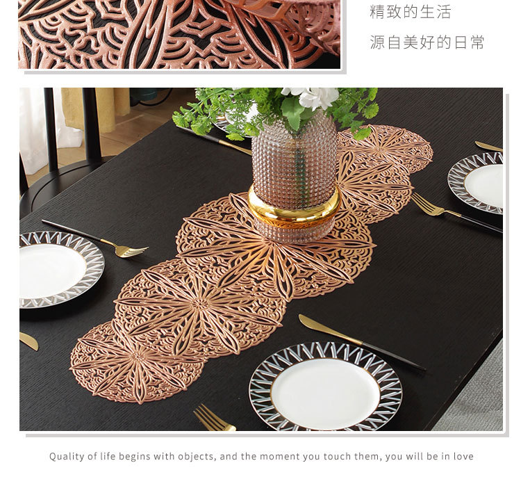 Table flag PVC European-style modern simple large square table mat, anti-slip coffee table mat, table decoration long towel table mat, waterproof, anti-slip, oil-proof, heat-resistant and wear-resistant pic 8