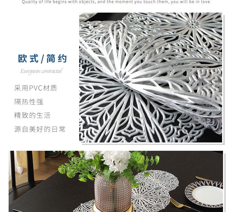 Table flag PVC European-style modern simple large square table mat, anti-slip coffee table mat, table decoration long towel table mat, waterproof, anti-slip, oil-proof, heat-resistant and wear-resistant pic 6