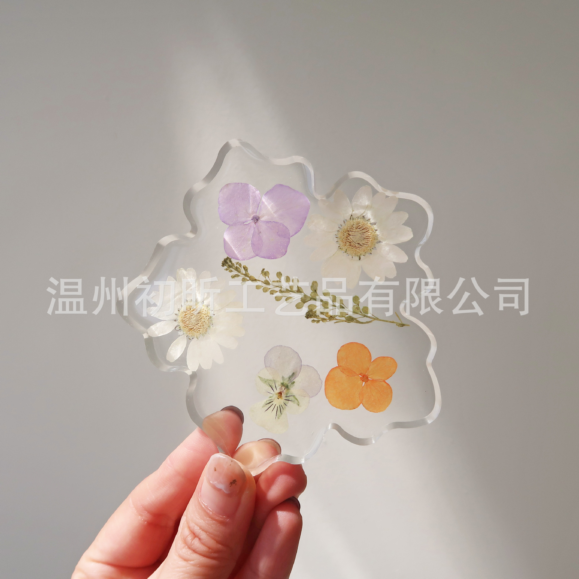 翼家 小红书ins博主同款干花杯垫亚克力隔热垫树脂餐垫跨境亚马逊防水防滑防烫耐磨