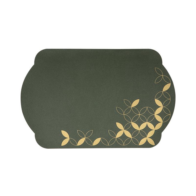 Creative 1.6mm new Chinese-style placemats with leaf patterns are washable, waterproof, oil-proof, anti-slip, heat-resistant and wear-resistant. They are home PVC leather placemats in Chinese style Specification image
