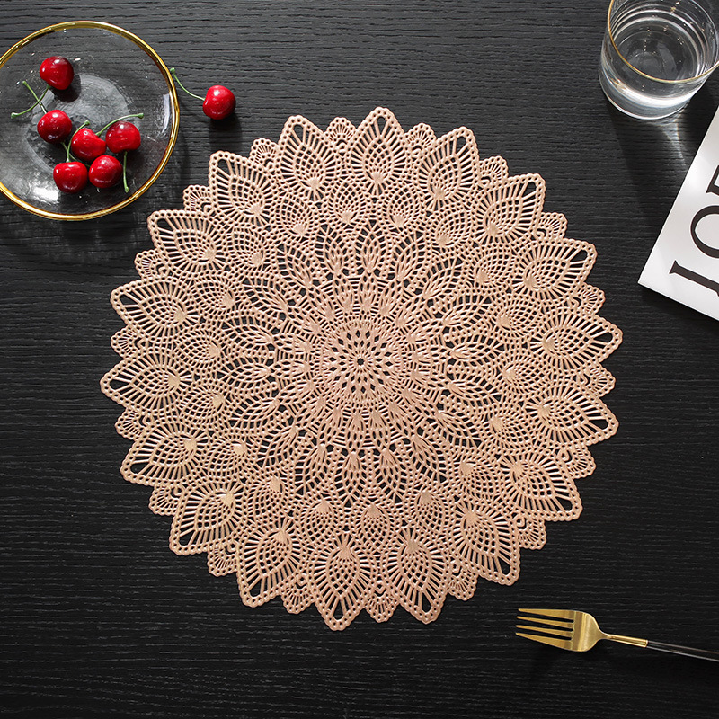Factory direct supply of new flower-shaped placemats, simple Japanese-style heat-insulating coasters, InS-style creative decorative MATS, cross-border supply, waterproof, anti-slip, oil-proof, heat-resistant and wear-resistant placemats details Picture