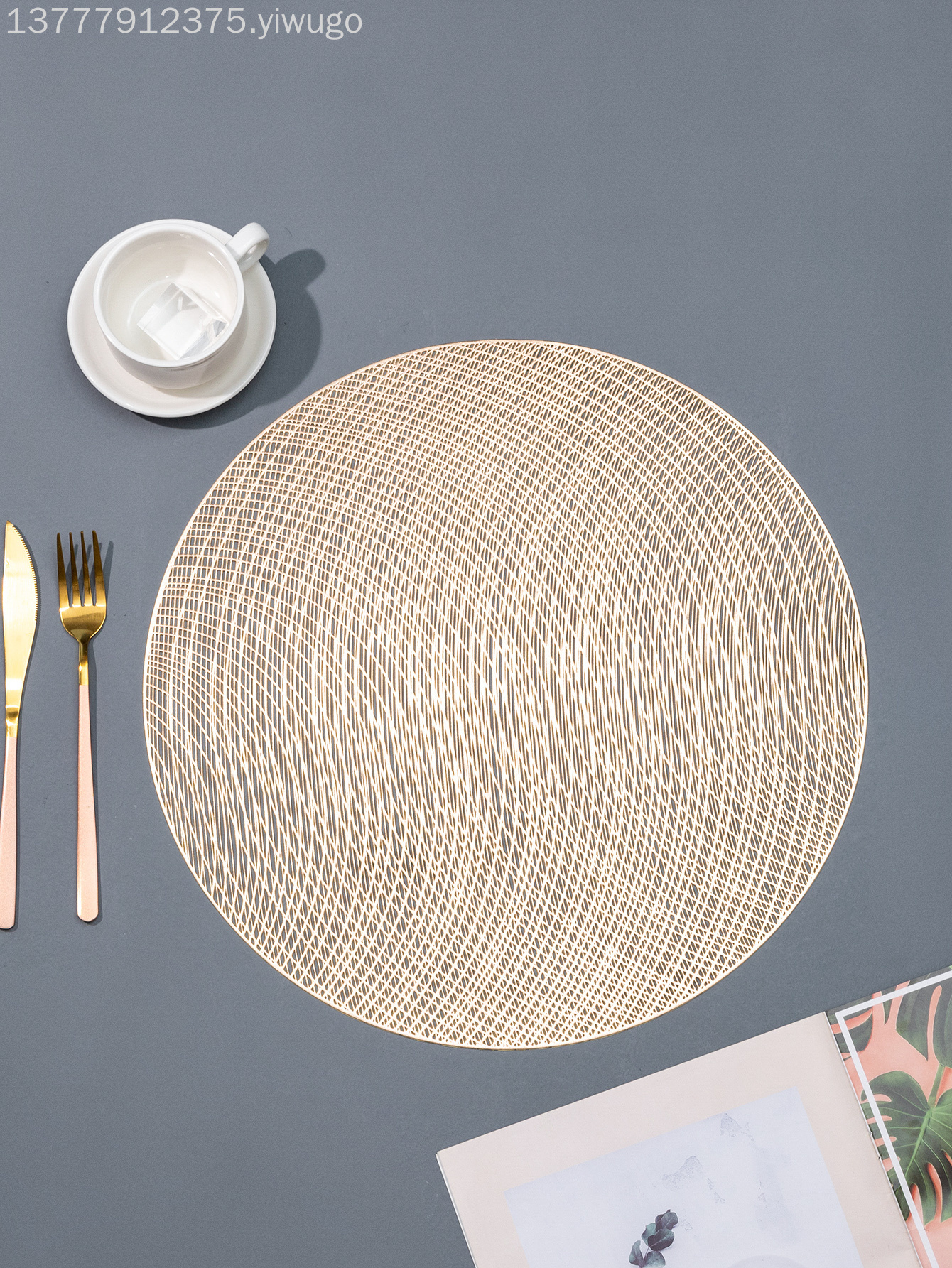 Yijia Irregular-shaped Western placemats, new restaurant and hotel coffee MATS, pvc modern and simple placemats pic 2