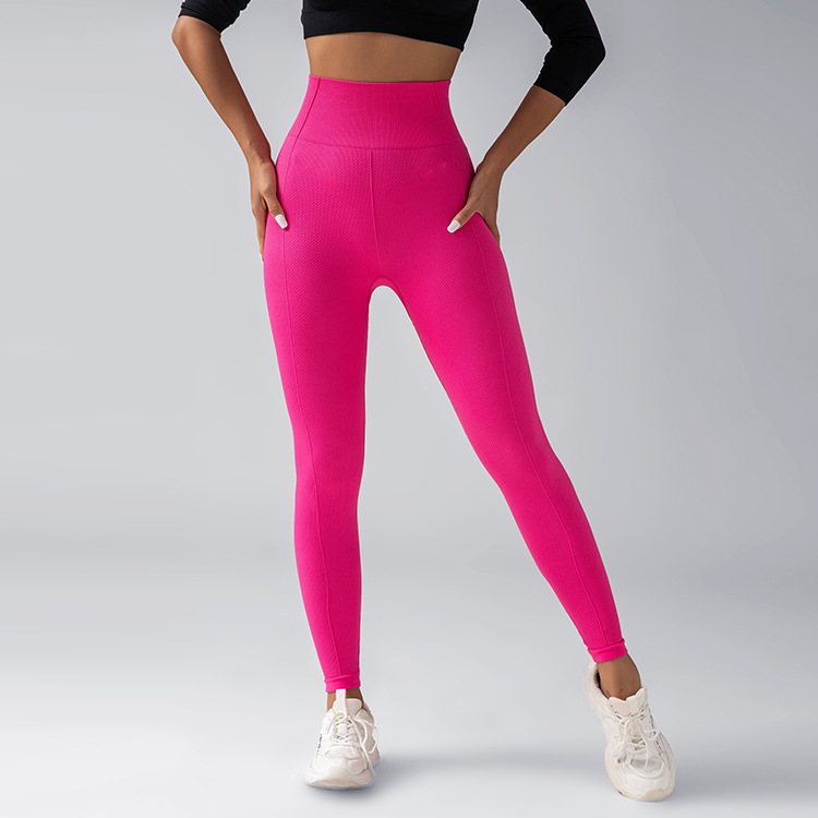 Seamless peach-buttocks body-shaping pants, high-waisted and belt-tightening pants, fitness and sport pants, running and yoga pants, tight stretch pants details Picture