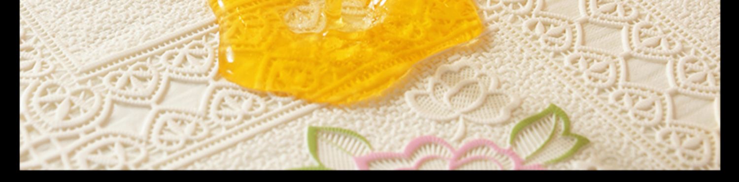 Yijia lace tablecloth is waterproof, oil-proof, no-wash and heat-resistant. It is a white rectangular tablecloth and pvc home coffee table mat pic 6