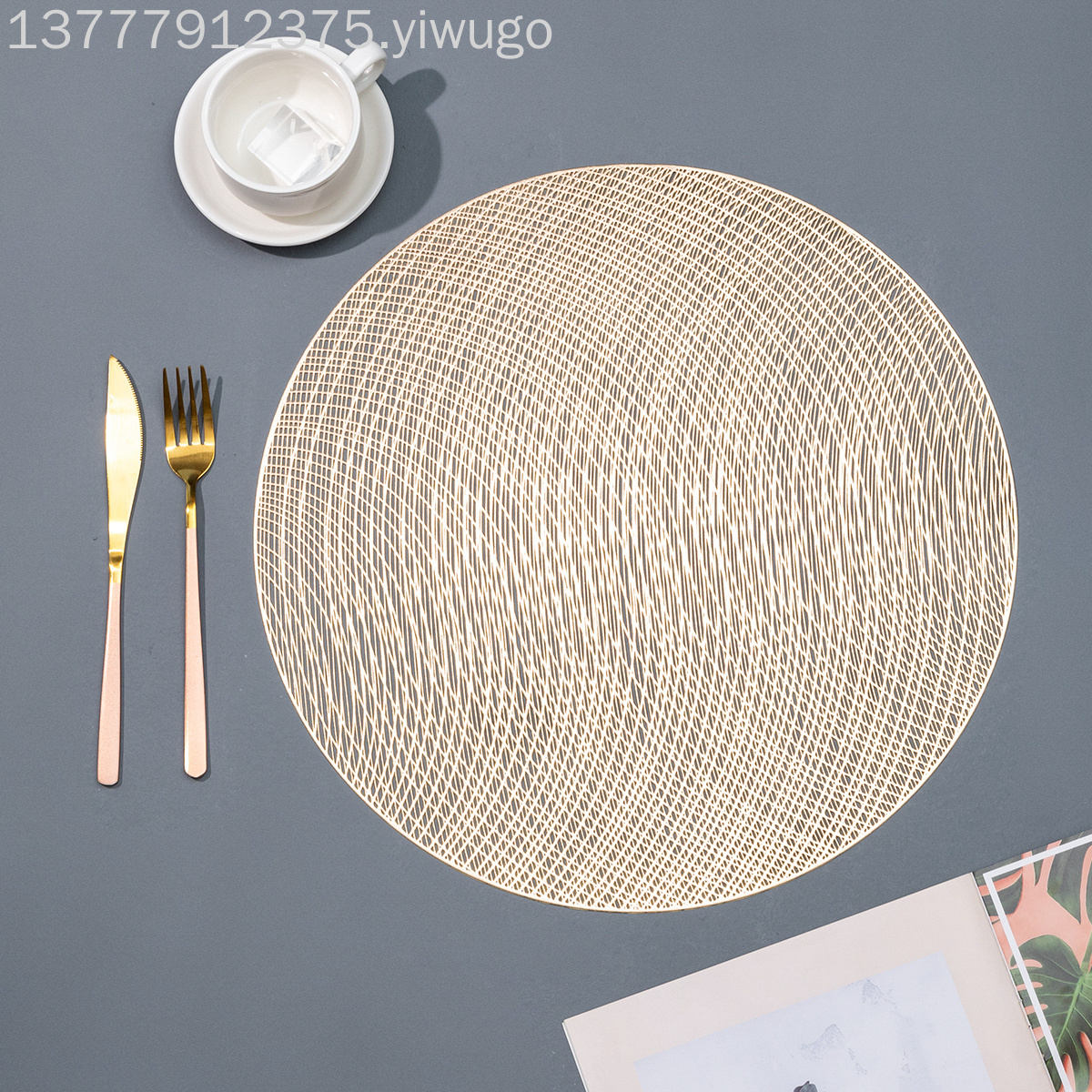 Yijia Irregular-shaped Western placemats, new restaurant and hotel coffee MATS, pvc modern and simple placemats pic 1