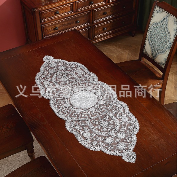 New lace high-end table flag, simple dining table tablecloth, European-style coffee table cover towel, dressing table dust-proof cloth, table mat