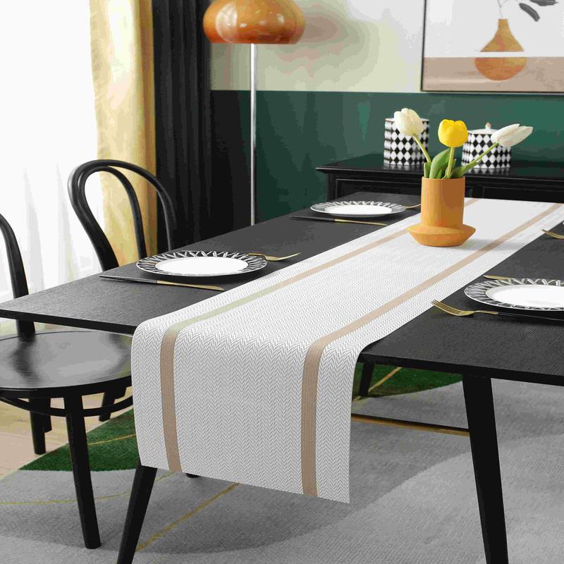 PVC table flag, modern and simple Nordic-style bed flag, bed tail cover, coffee table and dining table decorative fabric, long strip light luxury tablecloth
