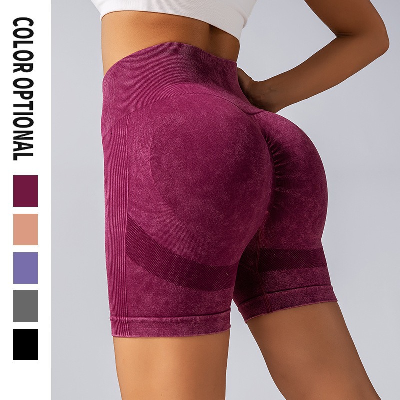 Yoga shorts, peach-buttock women's scrub sports and fitness three-inch pants, anti-embarrassment running training high-elastic tight pants for women