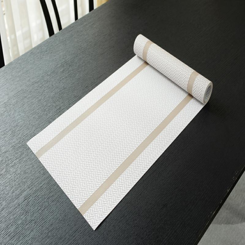 PVC table flag, modern and simple Nordic-style bed flag, bed tail cover, coffee table and dining table decorative fabric, long strip light luxury tablecloth Application Scenario