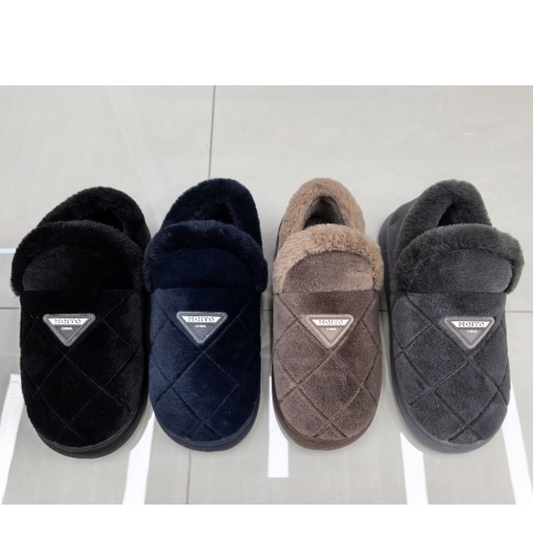 New autumn and winter men's padded cotton slippers for export wholesale, comfortable and warm indoor home slippers thumbnail