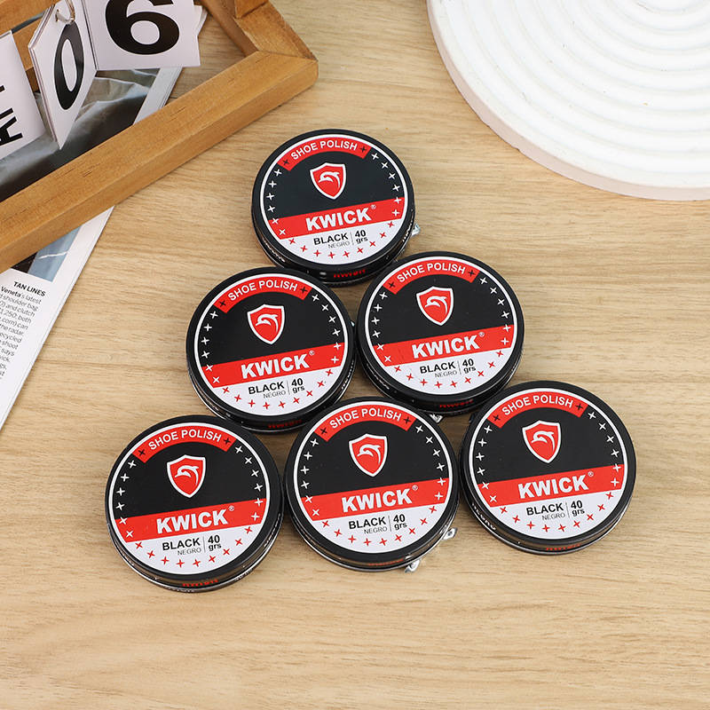 KWICK 40ML Tin Box Shoe Polish, Black leather Shoe Care Oil, Leather Care Agent, Shoe brush, Shoe Wax set thumbnail