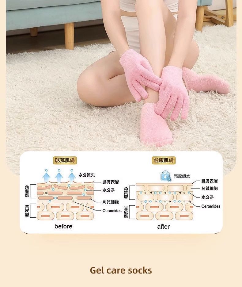 凝胶袜套跨境凝胶袜子足膜保湿防干裂袜子脚后跟保护套防裂袜外贸详情4