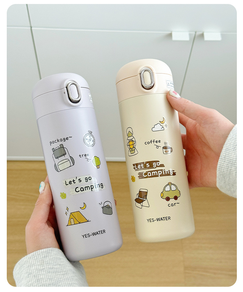 Cute cartoon 316 acero inoxidable thermal cup alto nivel de apariencia estudiante pareja rebote recto beber niños thermal cup agua pic 27