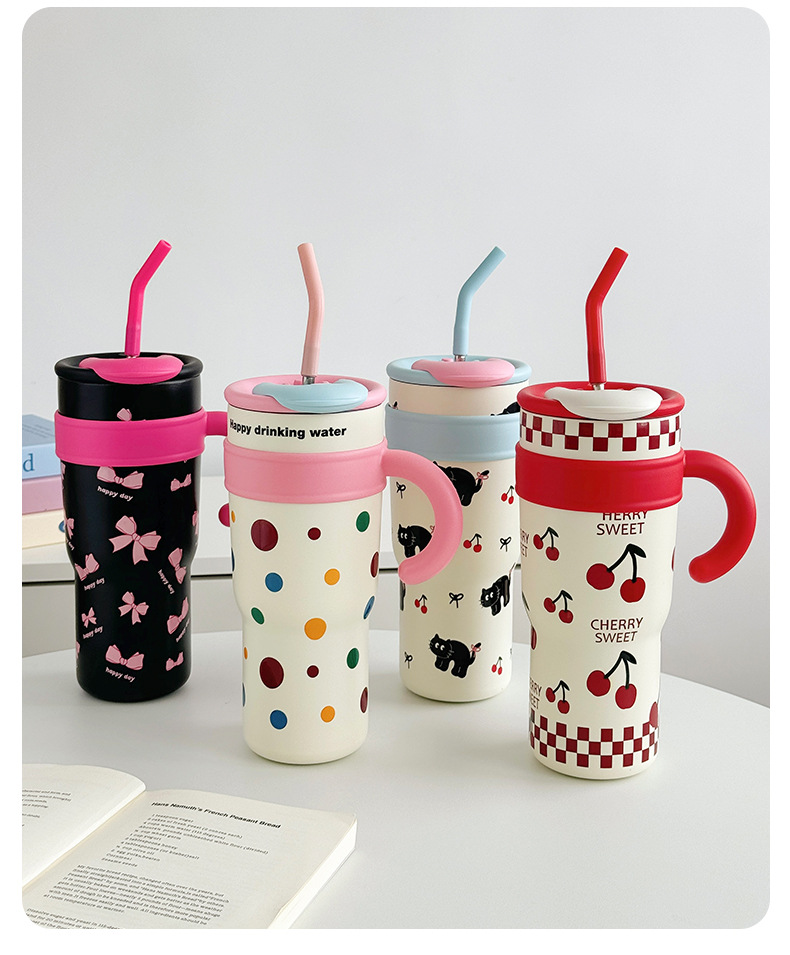 Cute cartoon, elegant ice cup, high appearance level, Yongkang large-capacity insulated cup, stainless steel giant insulated water cup pic 16