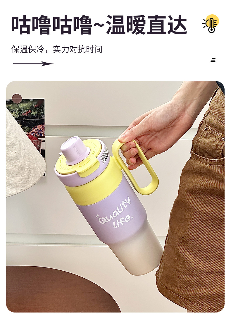 新款永康巨无霸不锈钢保温杯女创意渐变高颜值吸管水杯冰霸杯批发详情16