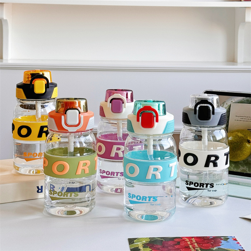 New outdoor sports bouncing straw cup from the manufacturer, 2025 summer student big belly cup, plastic water cup with straw details Picture