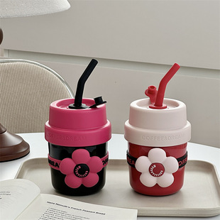 Creative, simple, fresh, high appearance level student water cups, couple outdoor sports straws, plastic cups, car water cups manufacturer pic 3