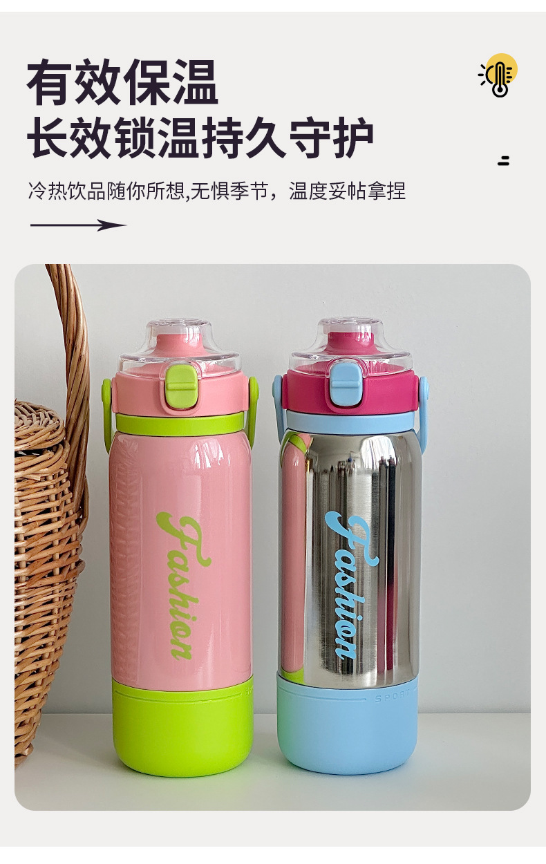 Portable and bouncy insulated cups with handles, fashionable large-capacity Yongkang insulated cups for students and couples, wholesale of water cups with high appearance standards pic 18