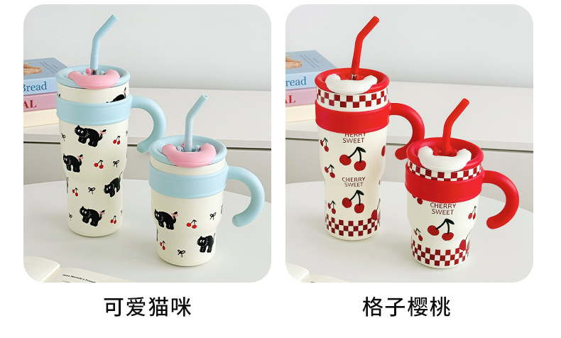 Cute cartoon, elegant ice cup, high appearance level, Yongkang large-capacity insulated cup, stainless steel giant insulated water cup pic 12