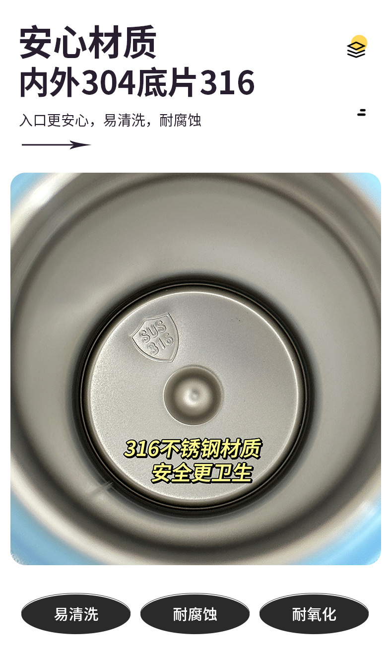 Portable and bouncy insulated cups with handles, fashionable large-capacity Yongkang insulated cups for students and couples, wholesale of water cups with high appearance standards pic 17