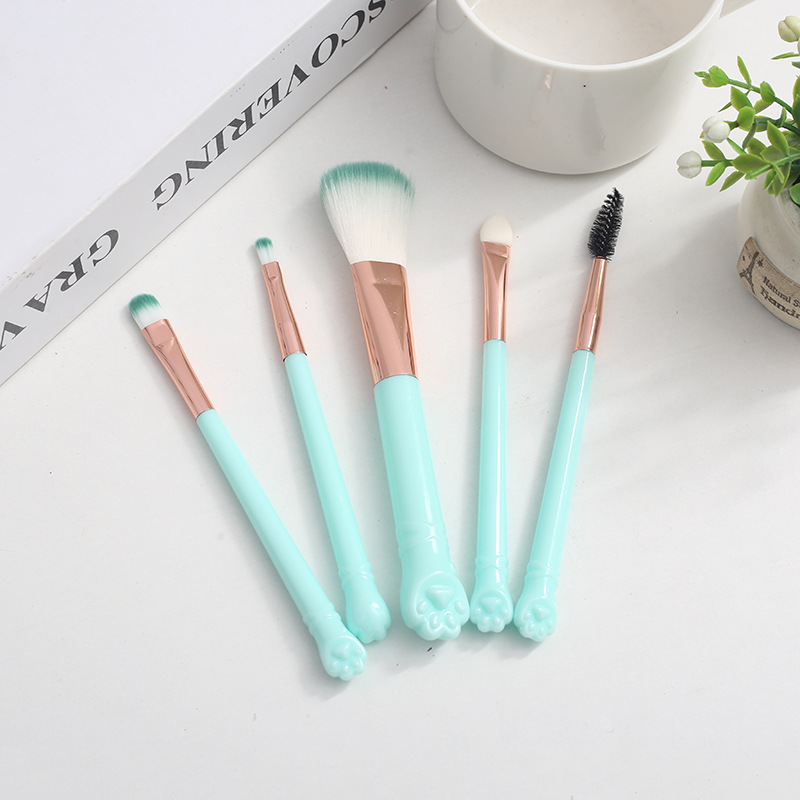 新款5只猫爪手柄化妆刷套装修容眼影刷粉刷初学者美妆工具
