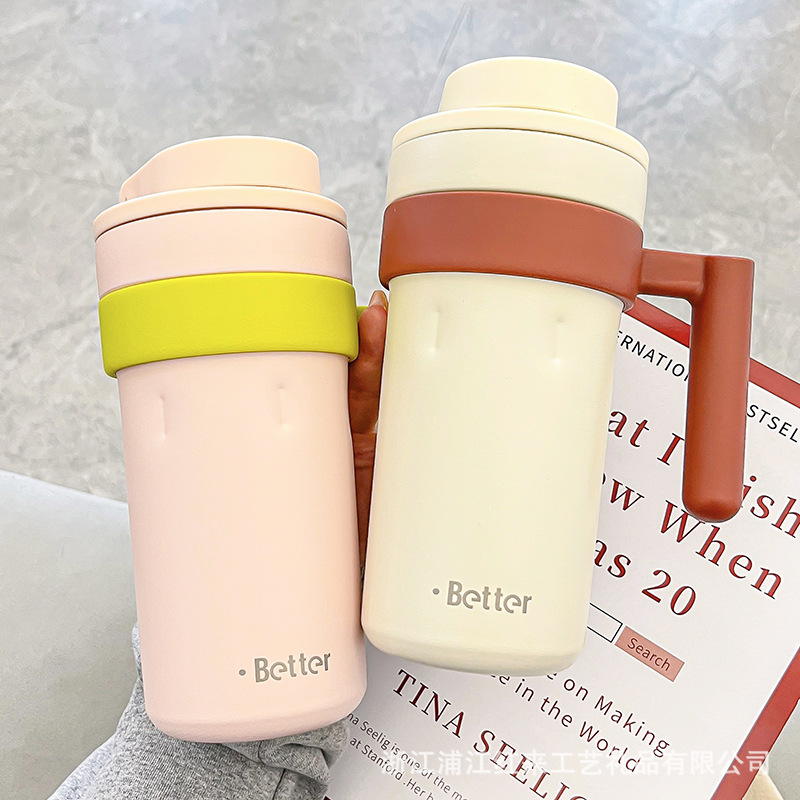 Original new high-appearance 316 stainless steel coffee cup, intelligent temperature display design, handle insulated cup, direct drinking cup