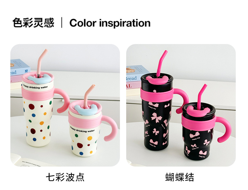Cute cartoon, elegant ice cup, high appearance level, Yongkang large-capacity insulated cup, stainless steel giant insulated water cup pic 11