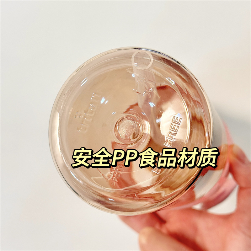 TRitan water cup, high appearance level for girls, portable sports plastic cup for summer students, children's straw cup, double-drinking cup details Picture