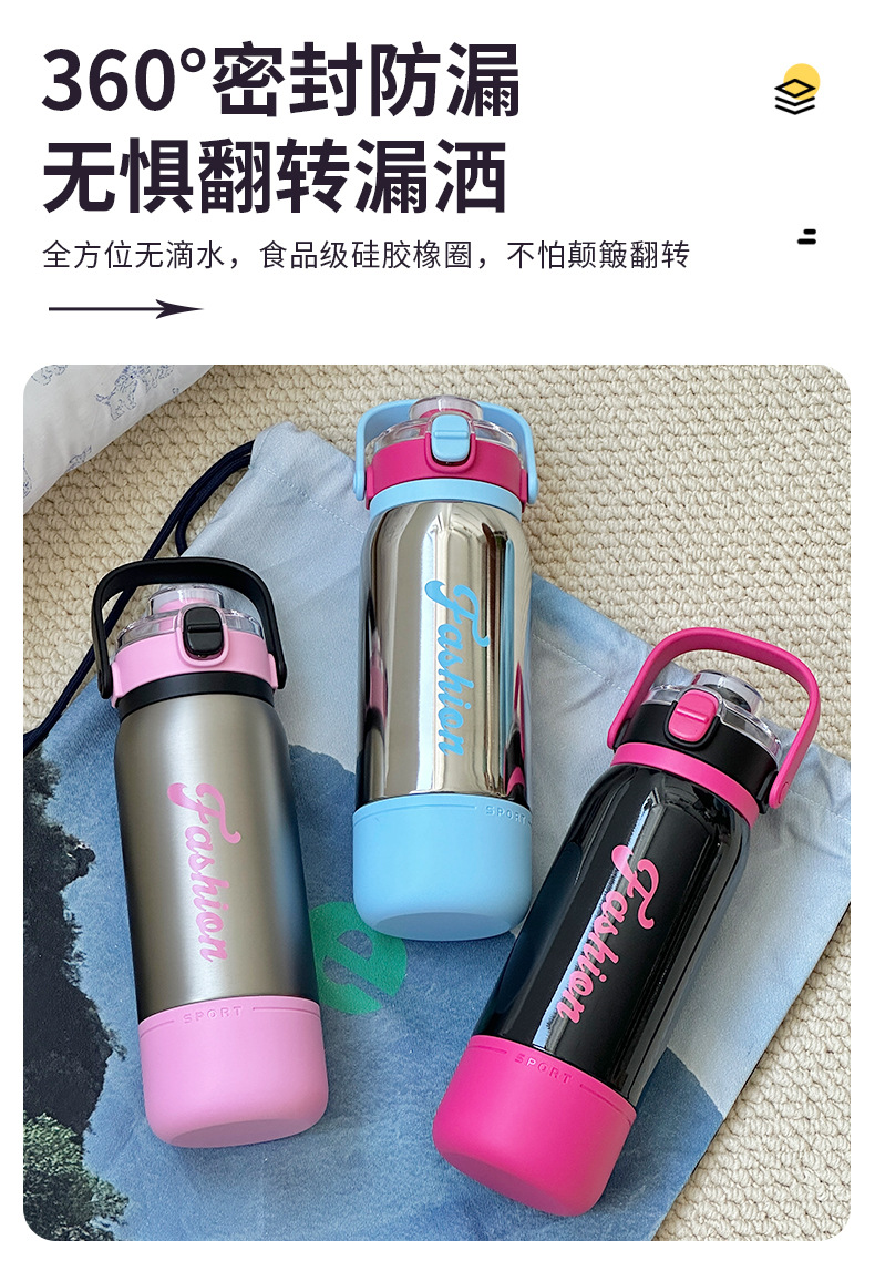 Portable and bouncy insulated cups with handles, fashionable large-capacity Yongkang insulated cups for students and couples, wholesale of water cups with high appearance standards pic 21