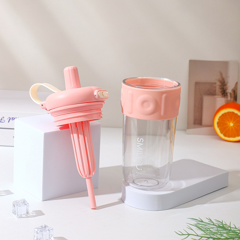 2024 New sports water cup, summer women's simple, large-capacity water cup, high-temperature resistant, high appearance level plastic cup, straw cup Specification image