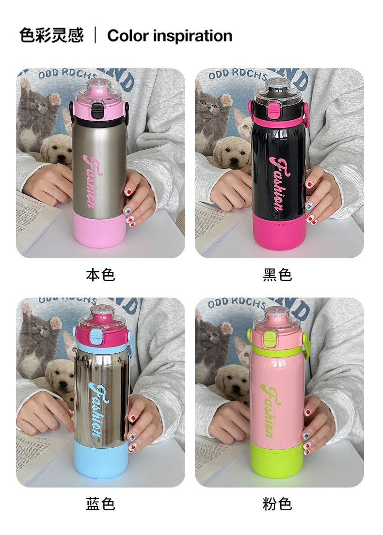 Portable and bouncy insulated cups with handles, fashionable large-capacity Yongkang insulated cups for students and couples, wholesale of water cups with high appearance standards pic 24