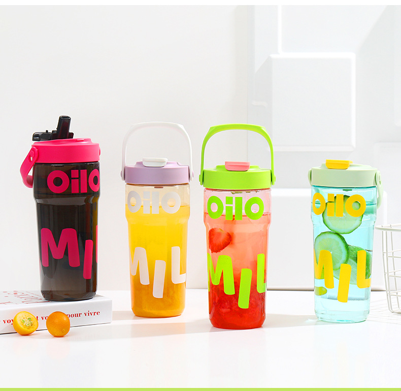Summer fashion sports water cup, large capacity, high appearance level, student plastic cup, original personality, portable double-drinking straw cup pic 27