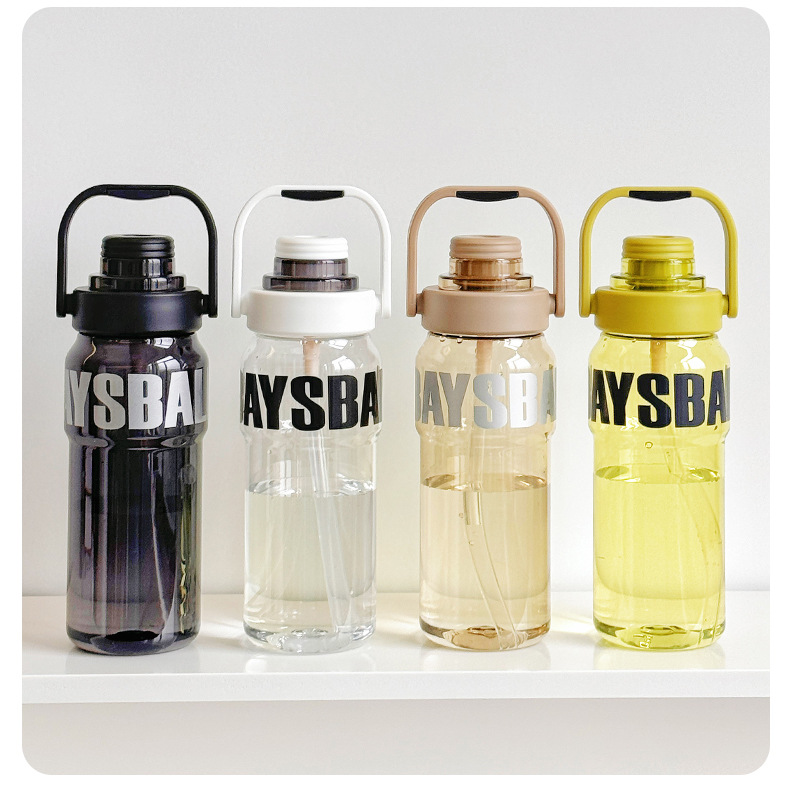 Portable hand-held straw water cup, anti-drop sports and fitness cup for boys, student-specific summer large-capacity plastic cup pic 16