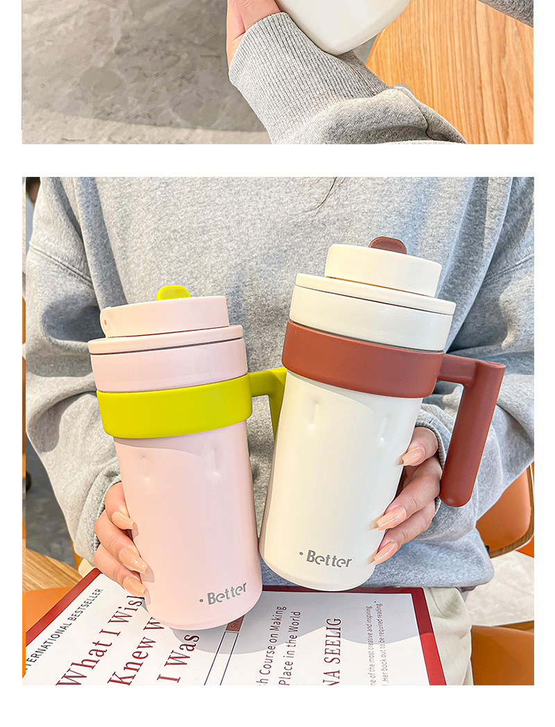 Original new high-appearance 316 stainless steel coffee cup, intelligent temperature display design, handle insulated cup, direct drinking cup pic 13