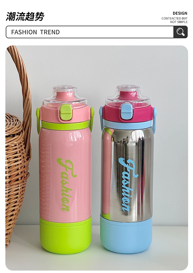 Portable and bouncy insulated cups with handles, fashionable large-capacity Yongkang insulated cups for students and couples, wholesale of water cups with high appearance standards pic 25