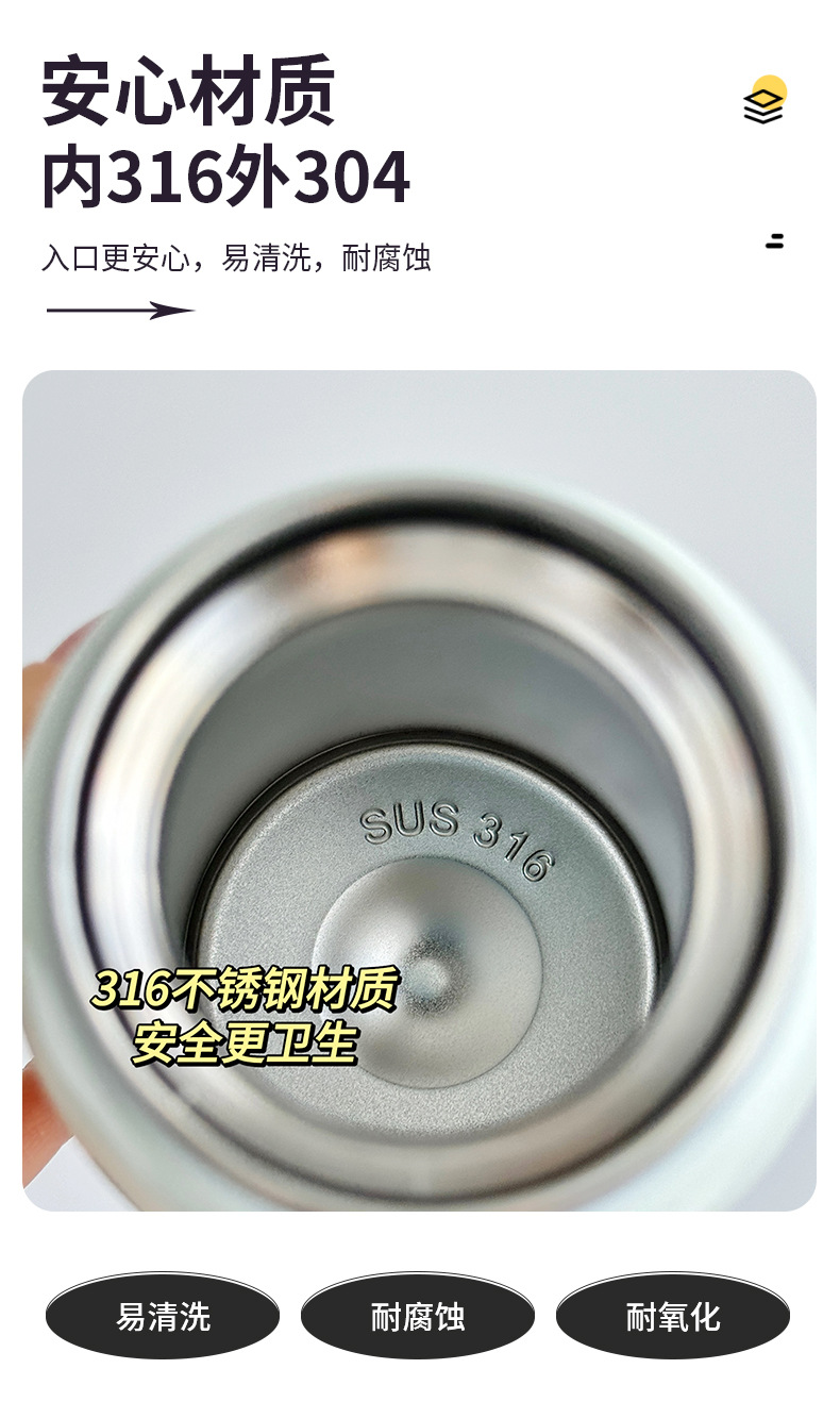 Wholesale of new fashionable stainless steel vacuum business travel cups with high appearance standards, bouncing straws, couple and student insulated cups pic 17