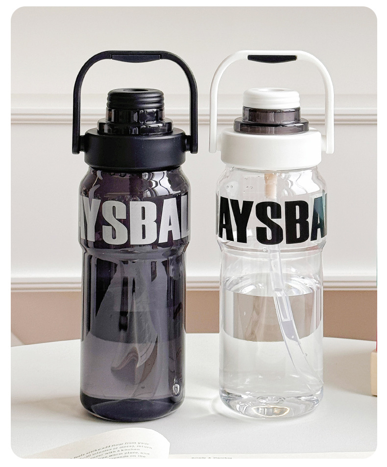 Portable hand-held straw water cup, anti-drop sports and fitness cup for boys, student-specific summer large-capacity plastic cup pic 14