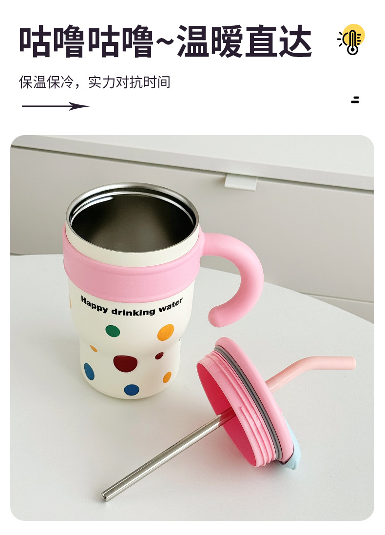 Cute cartoon, elegant ice cup, high appearance level, Yongkang large-capacity insulated cup, stainless steel giant insulated water cup pic 4
