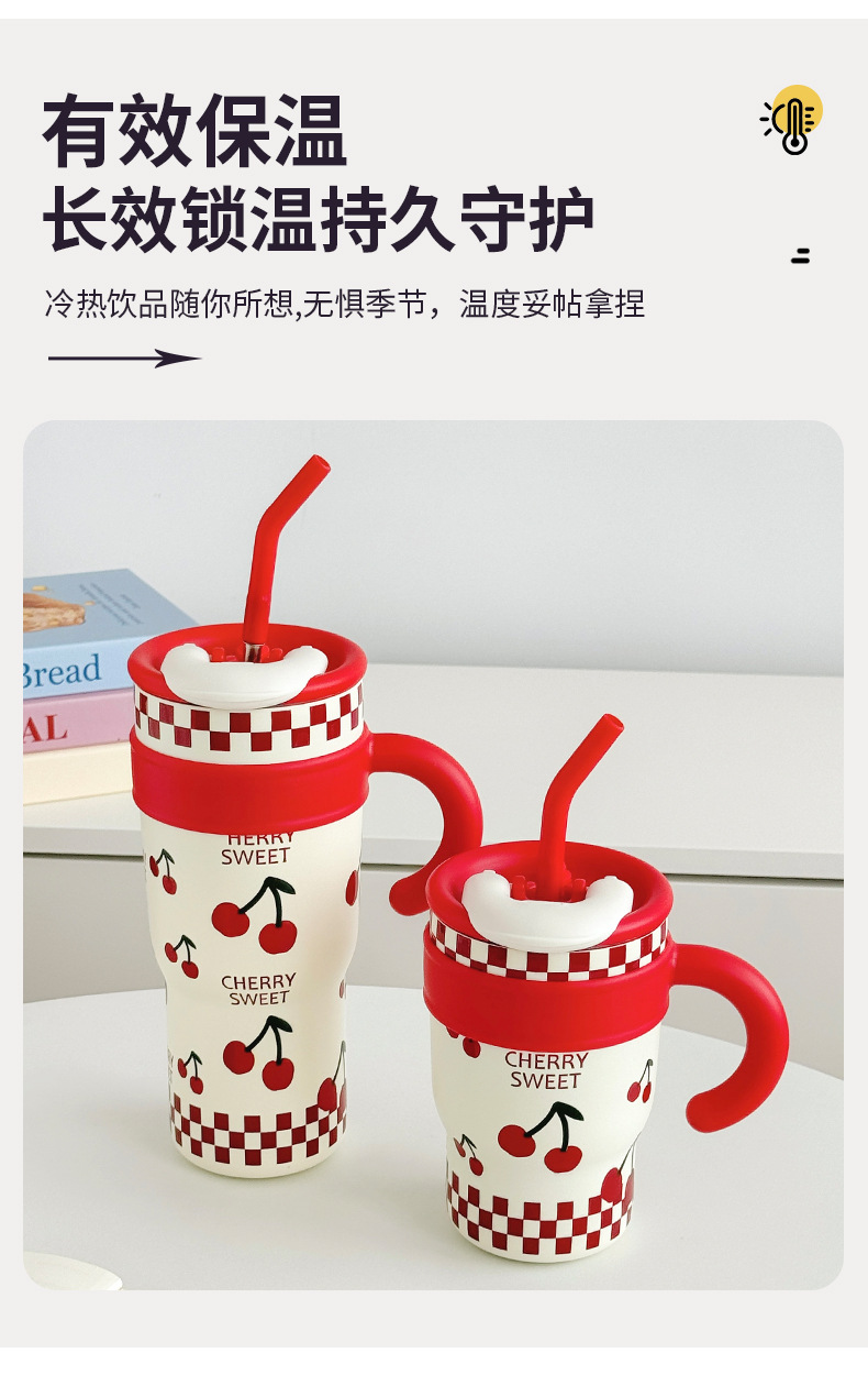 Cute cartoon, elegant ice cup, high appearance level, Yongkang large-capacity insulated cup, stainless steel giant insulated water cup pic 6