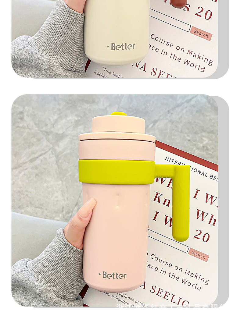 Original new high-appearance 316 stainless steel coffee cup, intelligent temperature display design, handle insulated cup, direct drinking cup pic 7