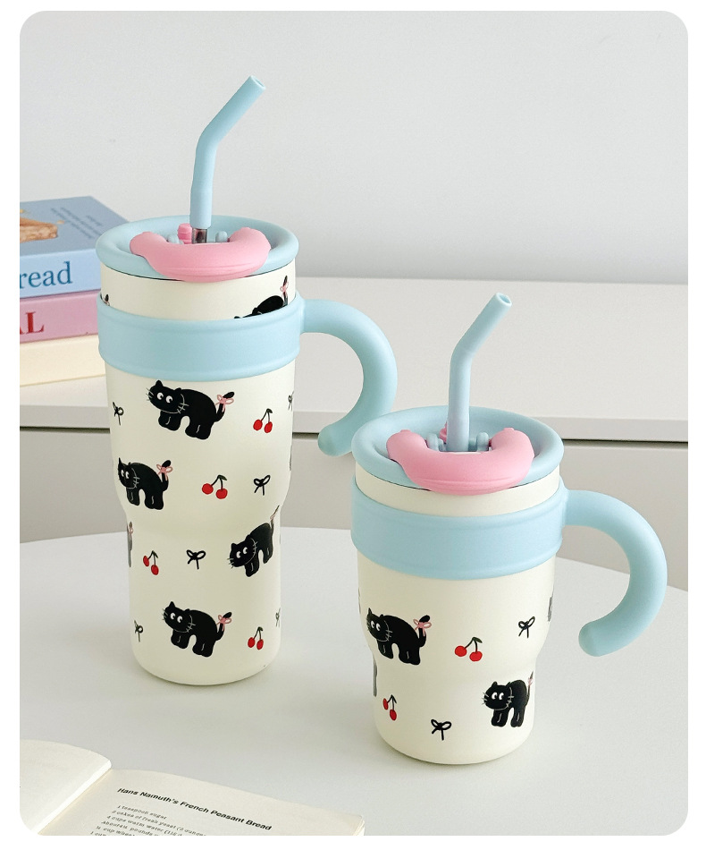 Cute cartoon, elegant ice cup, high appearance level, Yongkang large-capacity insulated cup, stainless steel giant insulated water cup pic 15