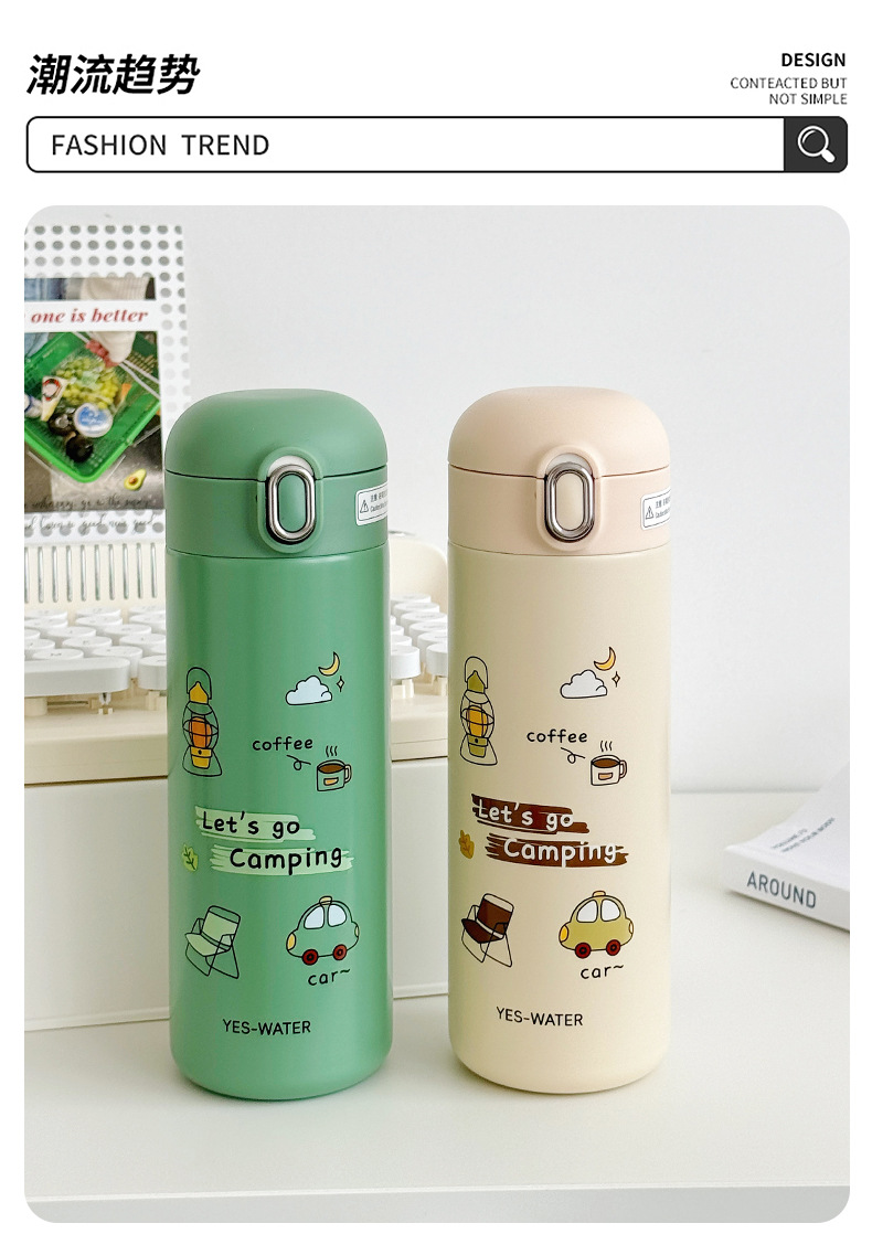 Cute cartoon 316 acero inoxidable thermal cup alto nivel de apariencia estudiante pareja rebote recto beber niños thermal cup agua pic 26
