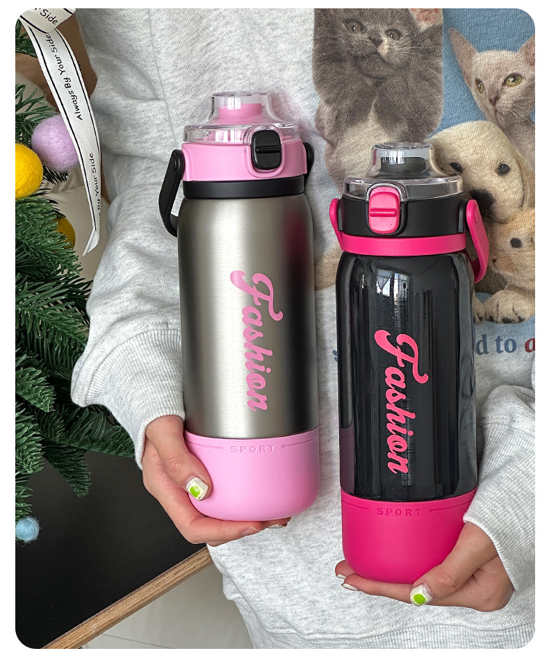 Portable and bouncy insulated cups with handles, fashionable large-capacity Yongkang insulated cups for students and couples, wholesale of water cups with high appearance standards pic 27