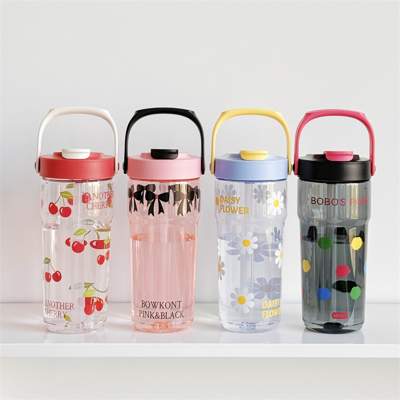 Cute car straw water cup for girls, high appearance level, large capacity, 2025 new model for students, adults, summer portable cup