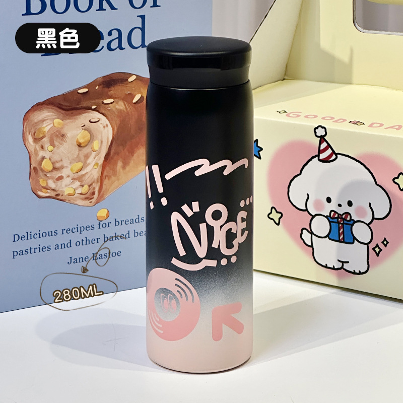 Mini pocket direct drinking portable cup, cartoon graffiti small children's insulated water cup, 304 stainless steel insulated cup Item Picture