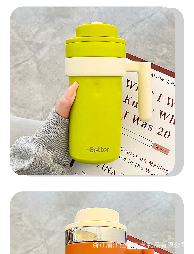 Original new high-appearance 316 stainless steel coffee cup, intelligent temperature display design, handle insulated cup, direct drinking cup pic 8