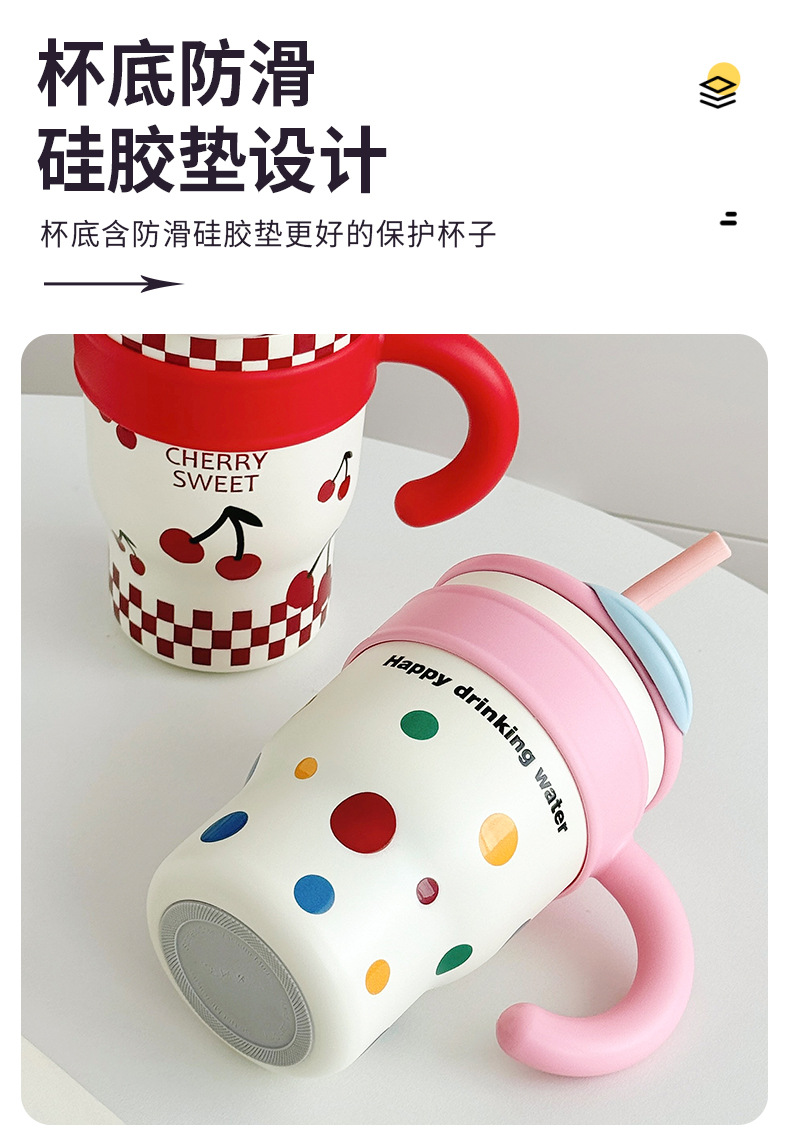 Cute cartoon, elegant ice cup, high appearance level, Yongkang large-capacity insulated cup, stainless steel giant insulated water cup pic 9