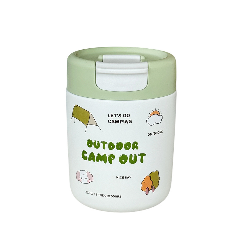 Cute mini children's insulated cup with high appearance level, stainless steel water cup, student camping style coffee cup, portable for takeout Application Scenario