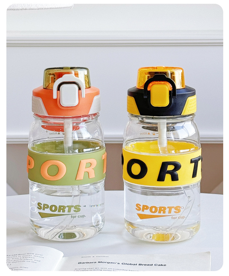 New outdoor sports bouncing straw cup from the manufacturer, 2025 summer student big belly cup, plastic water cup with straw pic 17