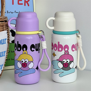 Cute cartoon 316 acero inoxidable thermal cup alto nivel de apariencia estudiante pareja rebote recto beber niños thermal cup agua pic 12